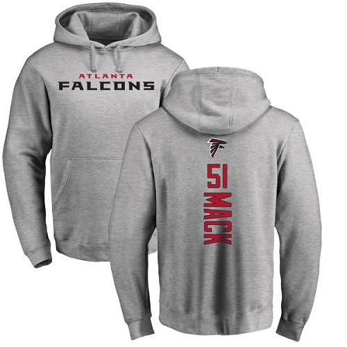 Atlanta Falcons Men Ash Alex Mack Backer NFL Football #51 Pullover Hoodie Sweatshirts->youth nfl jersey->Youth Jersey